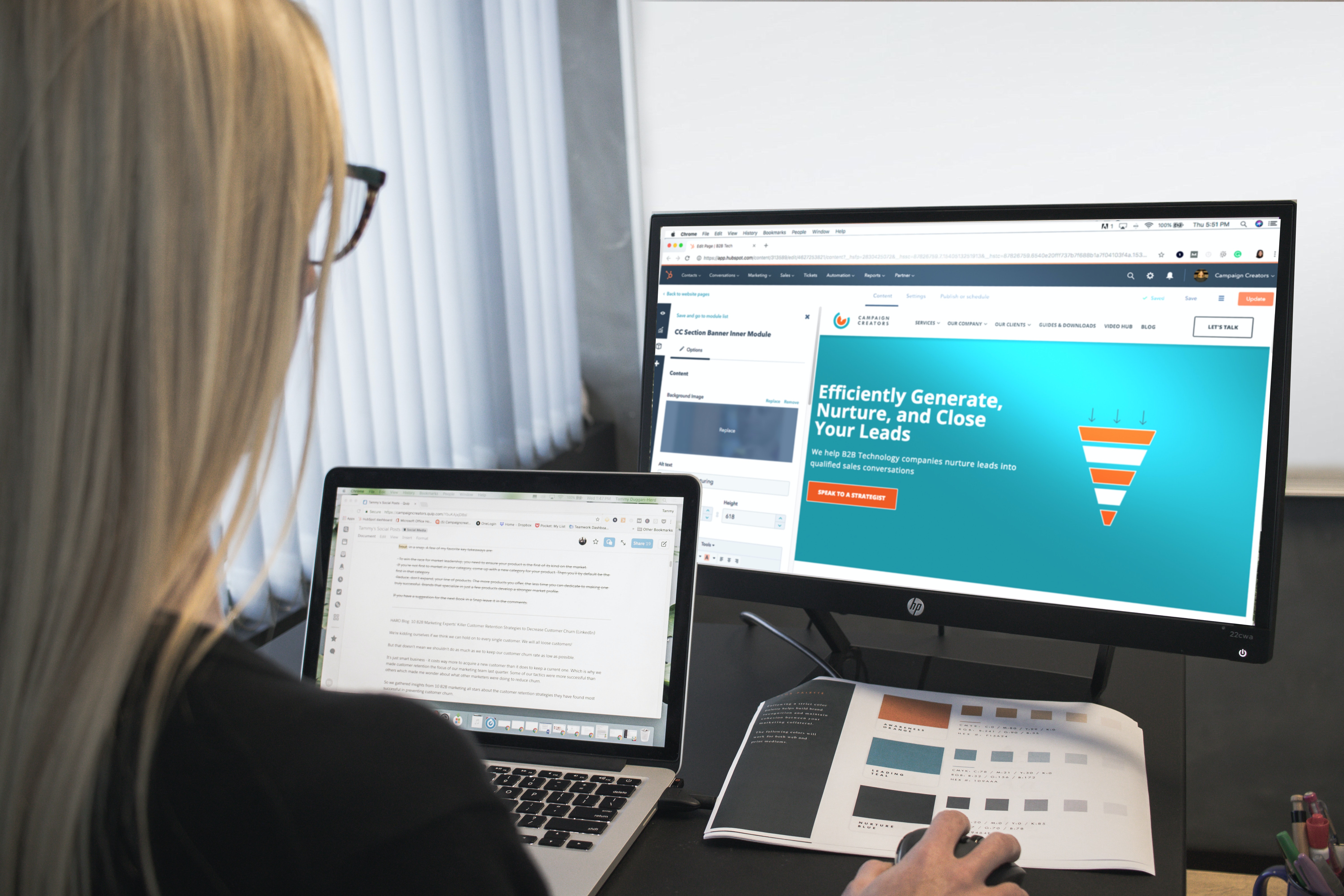 woman using hubspot interface